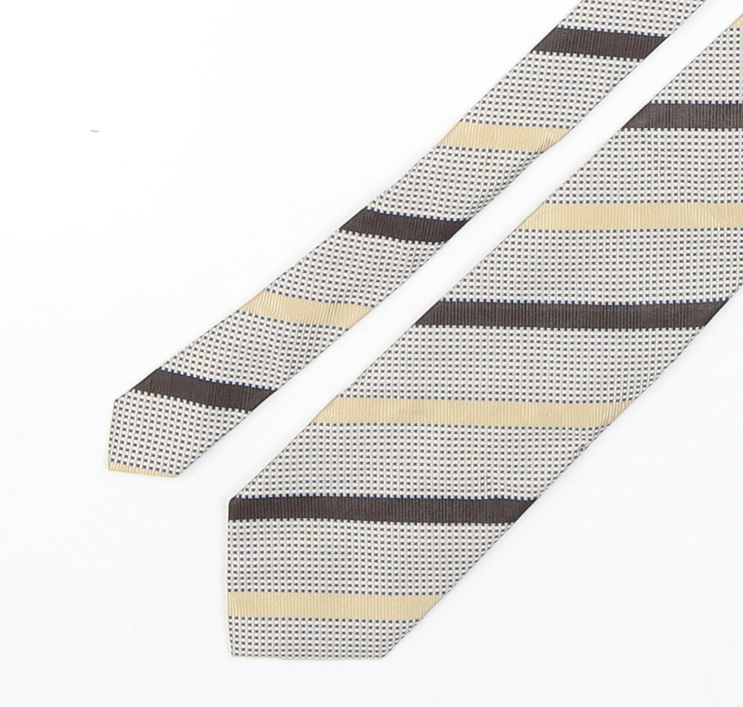 Jaeger Mens Multicoloured Striped Silk Pointed Tie One Size