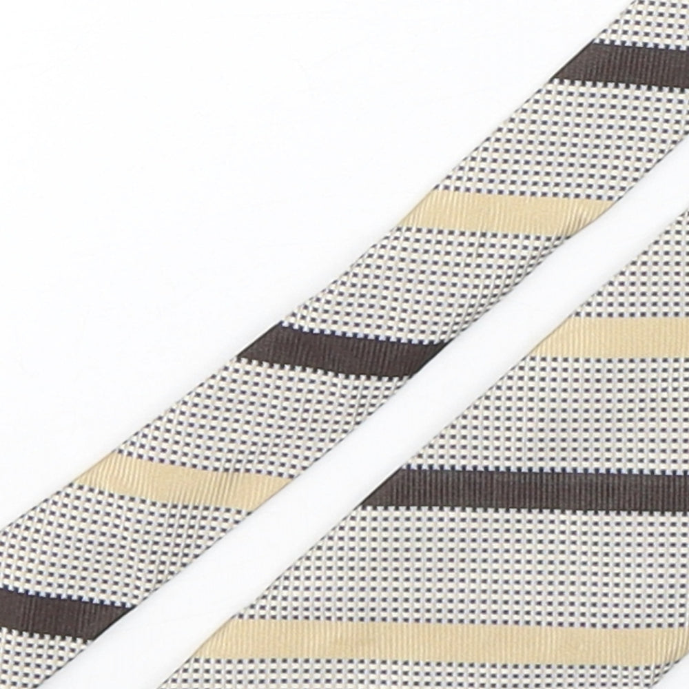 Jaeger Mens Multicoloured Striped Silk Pointed Tie One Size