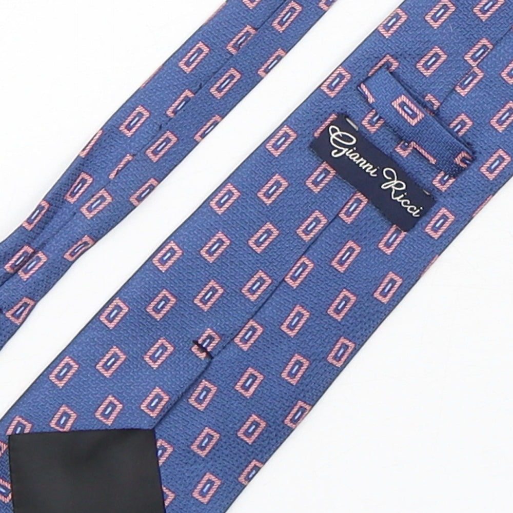 Gianni Ricci Mens Multicoloured Geometric Silk Pointed Tie One Size