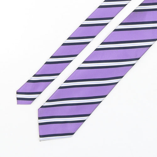 BHS Mens Multicoloured Striped Polyester Pointed Tie One Size