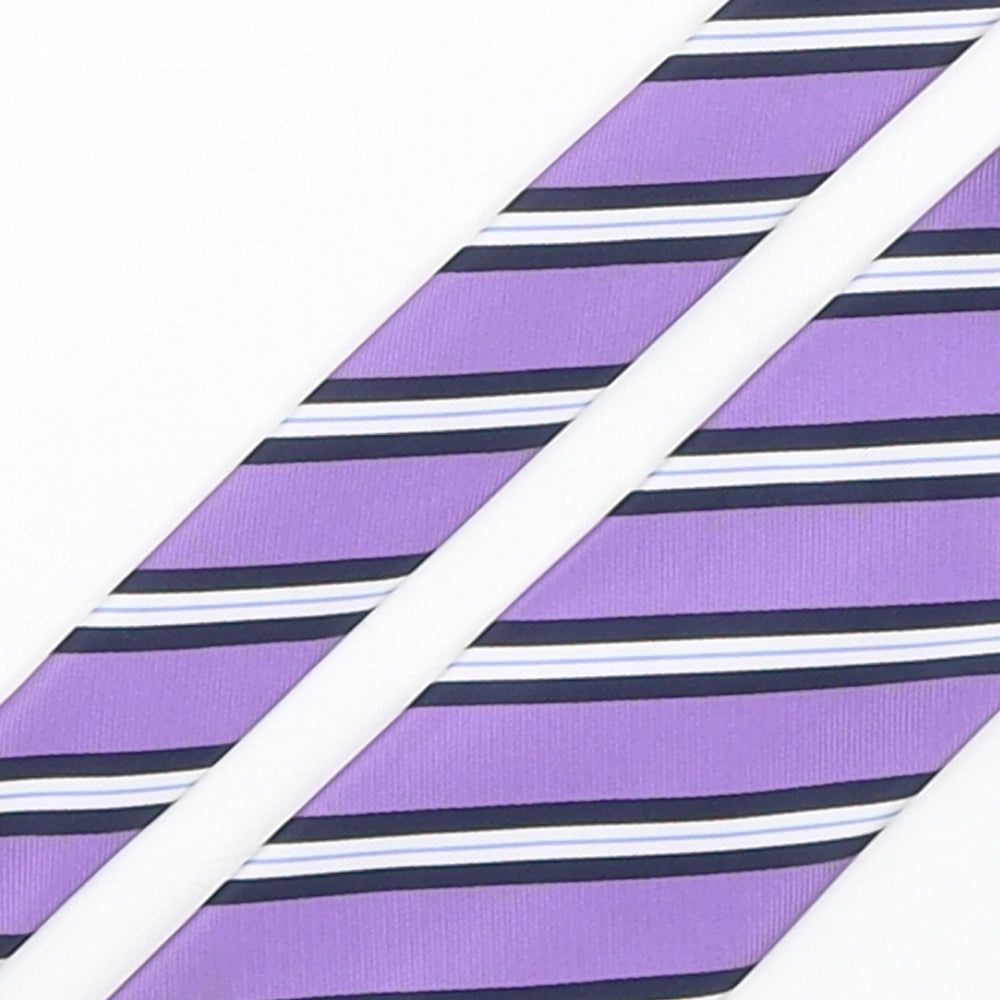 BHS Mens Multicoloured Striped Polyester Pointed Tie One Size