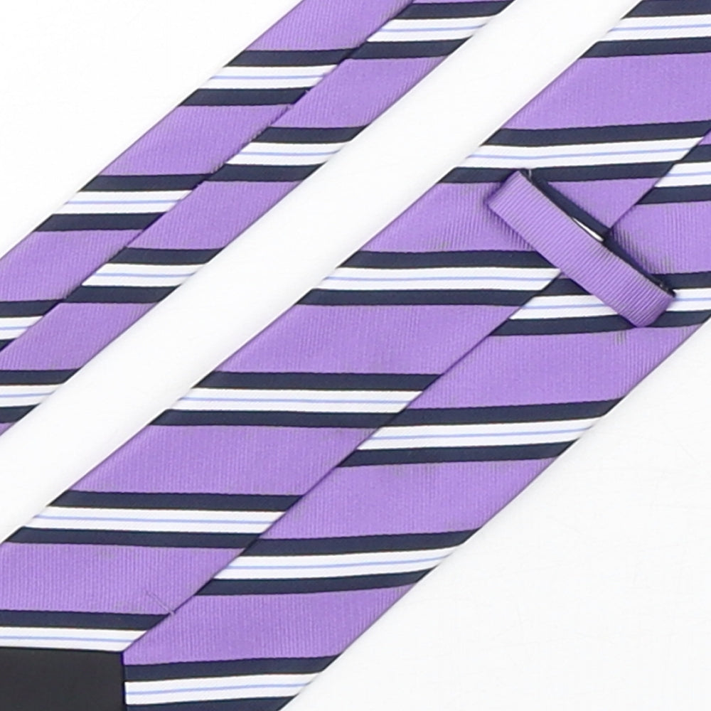 BHS Mens Multicoloured Striped Polyester Pointed Tie One Size