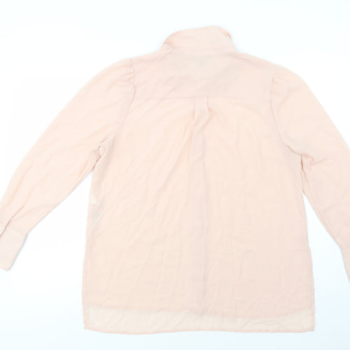 New Look Womens Pink  Polyester Basic Button-Up Size 14 Collared