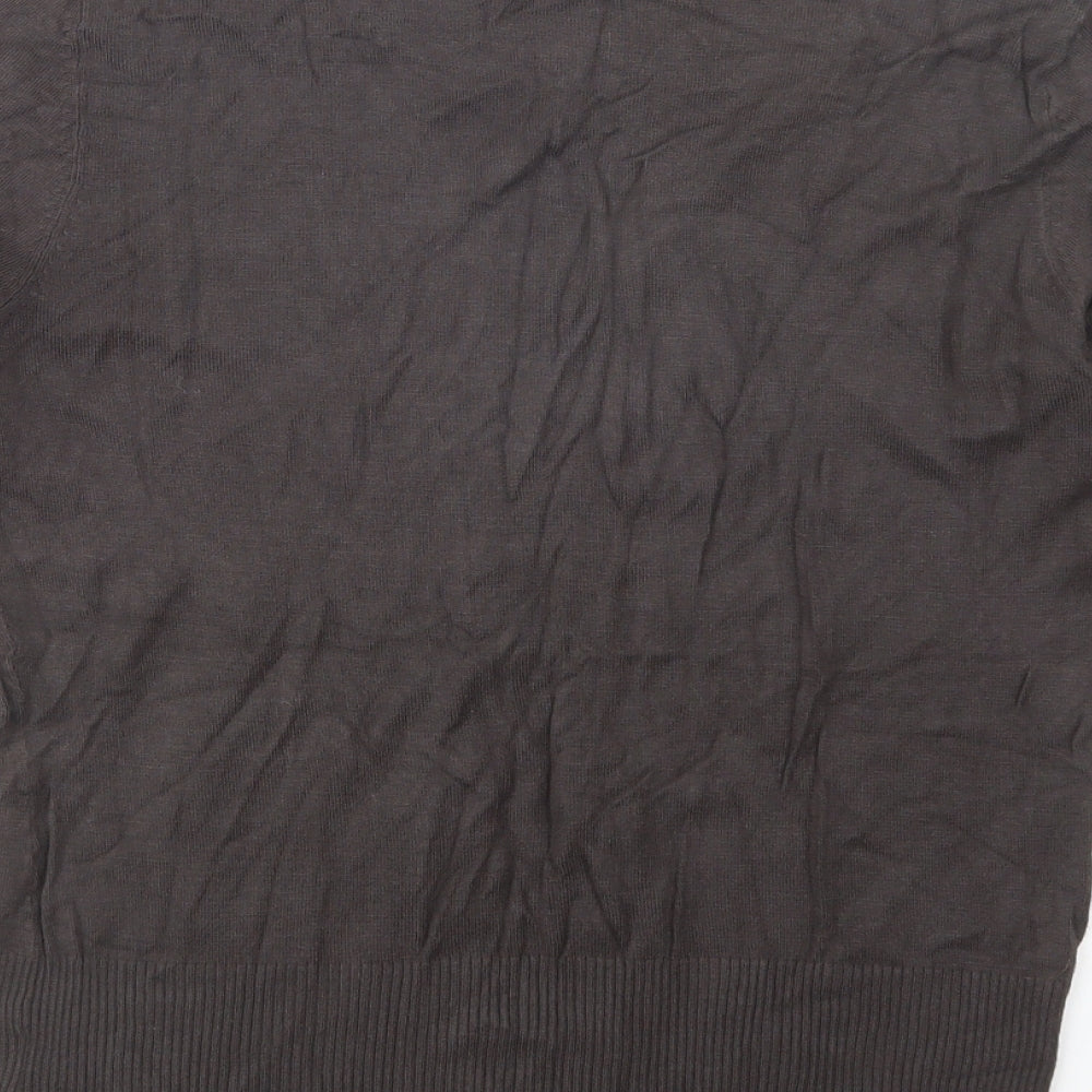 NEXT Womens Brown V-Neck  Viscose Pullover Jumper Size 14