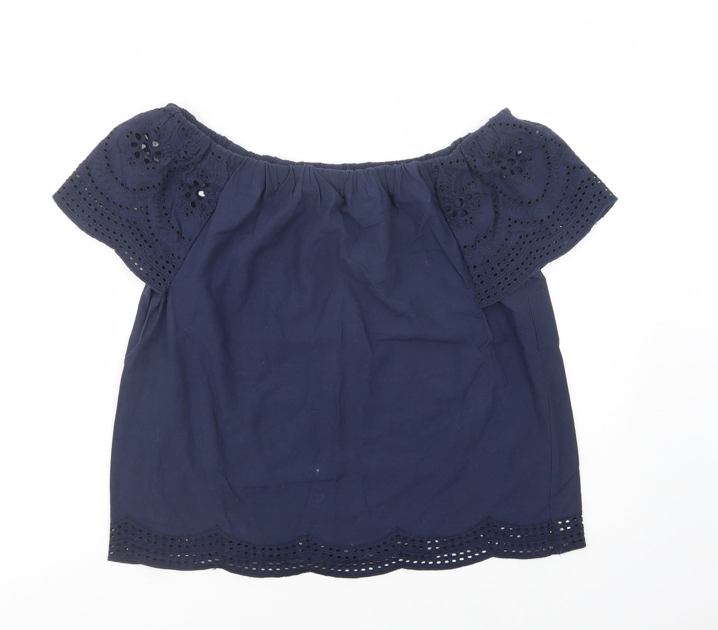 Dorothy Perkins Womens Blue  Cotton Basic Blouse Size 10 Off the Shoulder