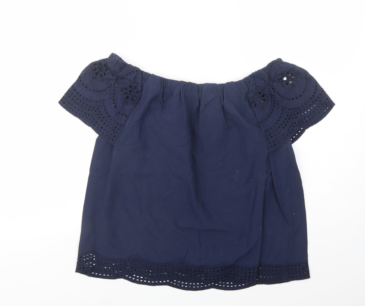 Dorothy Perkins Womens Blue  Cotton Basic Blouse Size 10 Off the Shoulder
