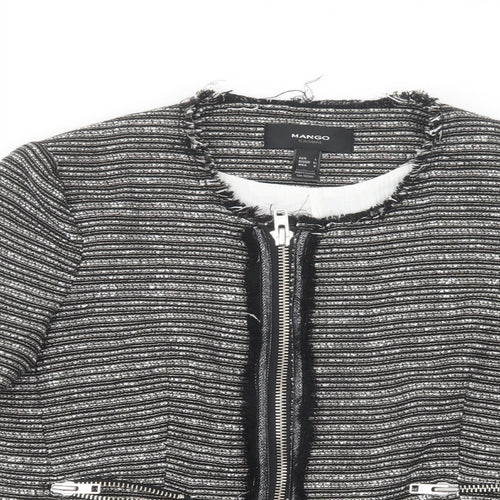 Mango Womens Grey   Jacket Blazer Size L  Zip