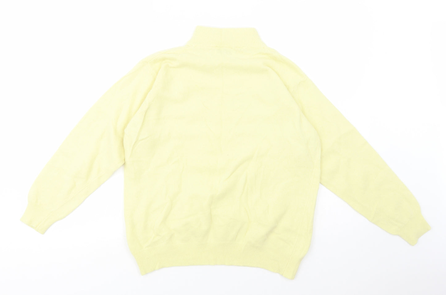Afibel Womens Yellow Mock Neck  Wool Pullover Jumper Size 20