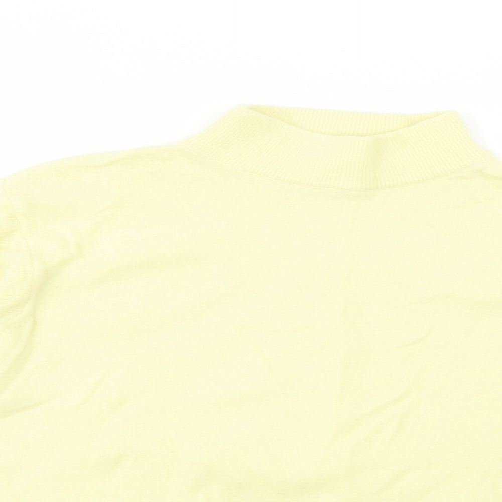 Afibel Womens Yellow Mock Neck  Wool Pullover Jumper Size 20
