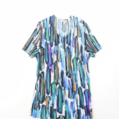 Mudflower Womens Multicoloured Geometric Polyester Basic Blouse Size S Scoop Neck