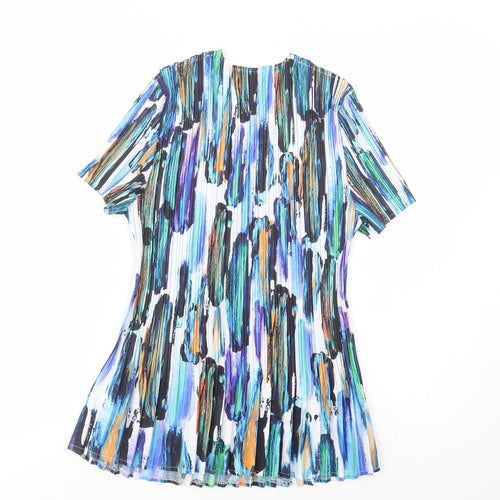 Mudflower Womens Multicoloured Geometric Polyester Basic Blouse Size S Scoop Neck