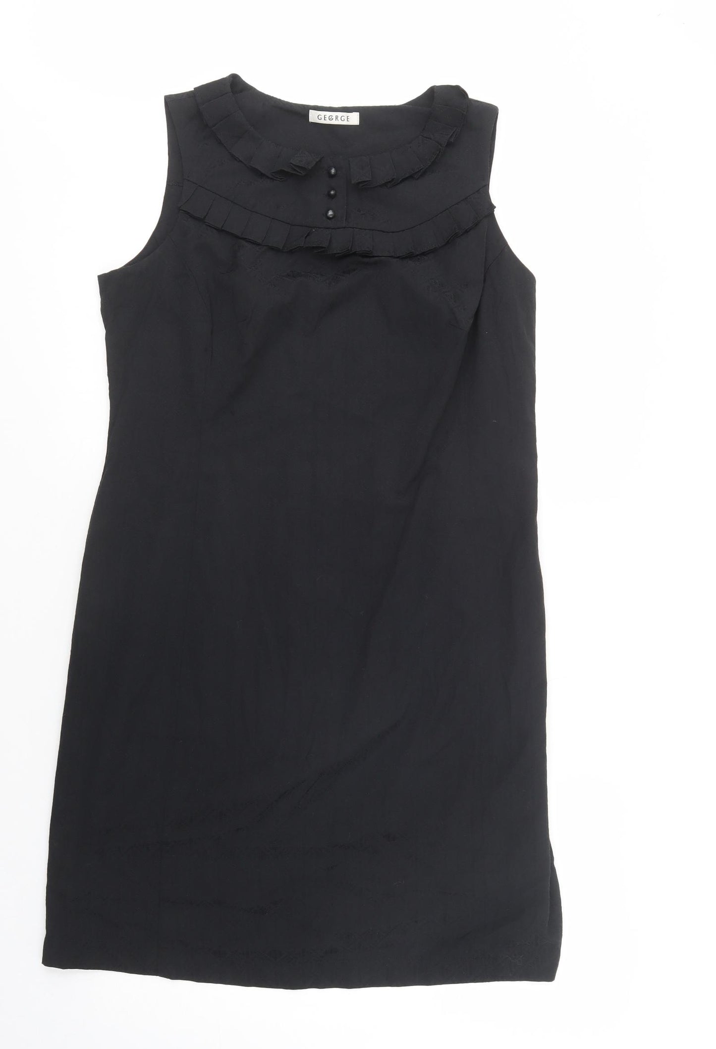 George Womens Black  Polyester Shift  Size 16  Collared Zip
