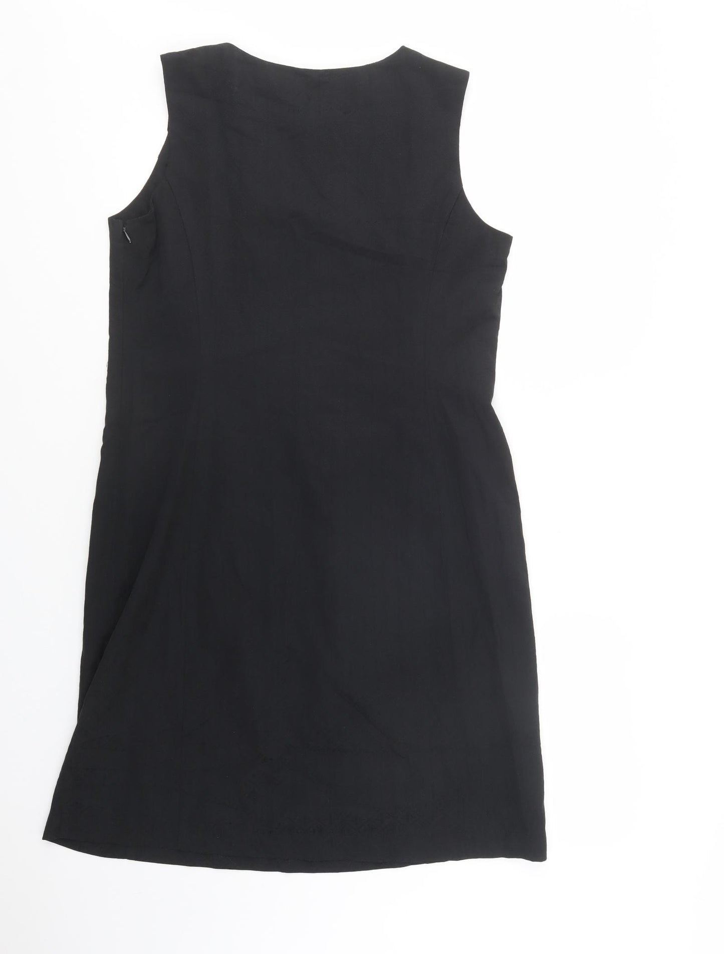 George Womens Black  Polyester Shift  Size 16  Collared Zip