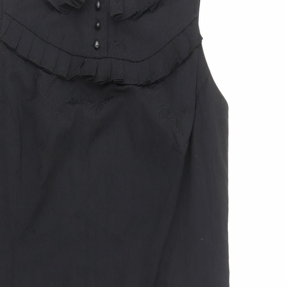George Womens Black  Polyester Shift  Size 16  Collared Zip