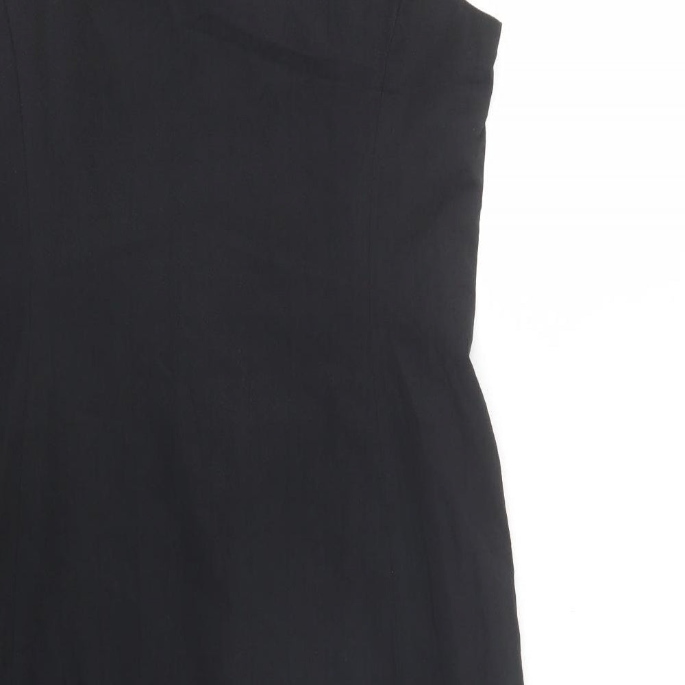 George Womens Black  Polyester Shift  Size 16  Collared Zip