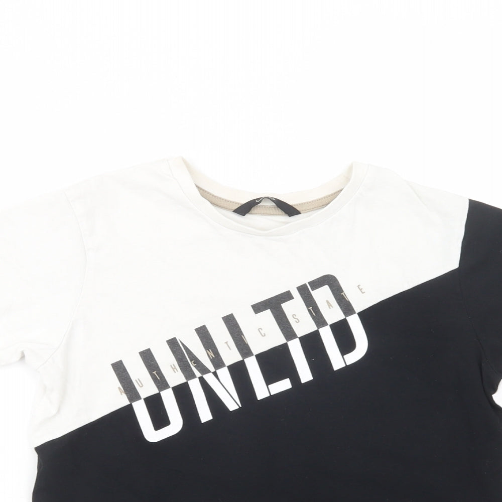 George Boys White  Cotton Basic T-Shirt Size 9-10 Years Crew Neck Pullover