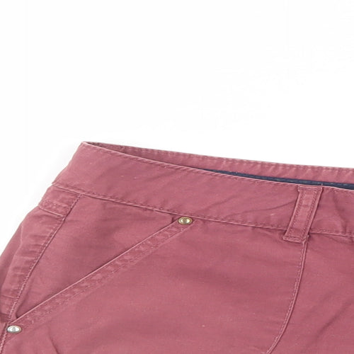 Denim Co. Womens Purple  Cotton Hot Pants Shorts Size 10 L3 in Regular Button