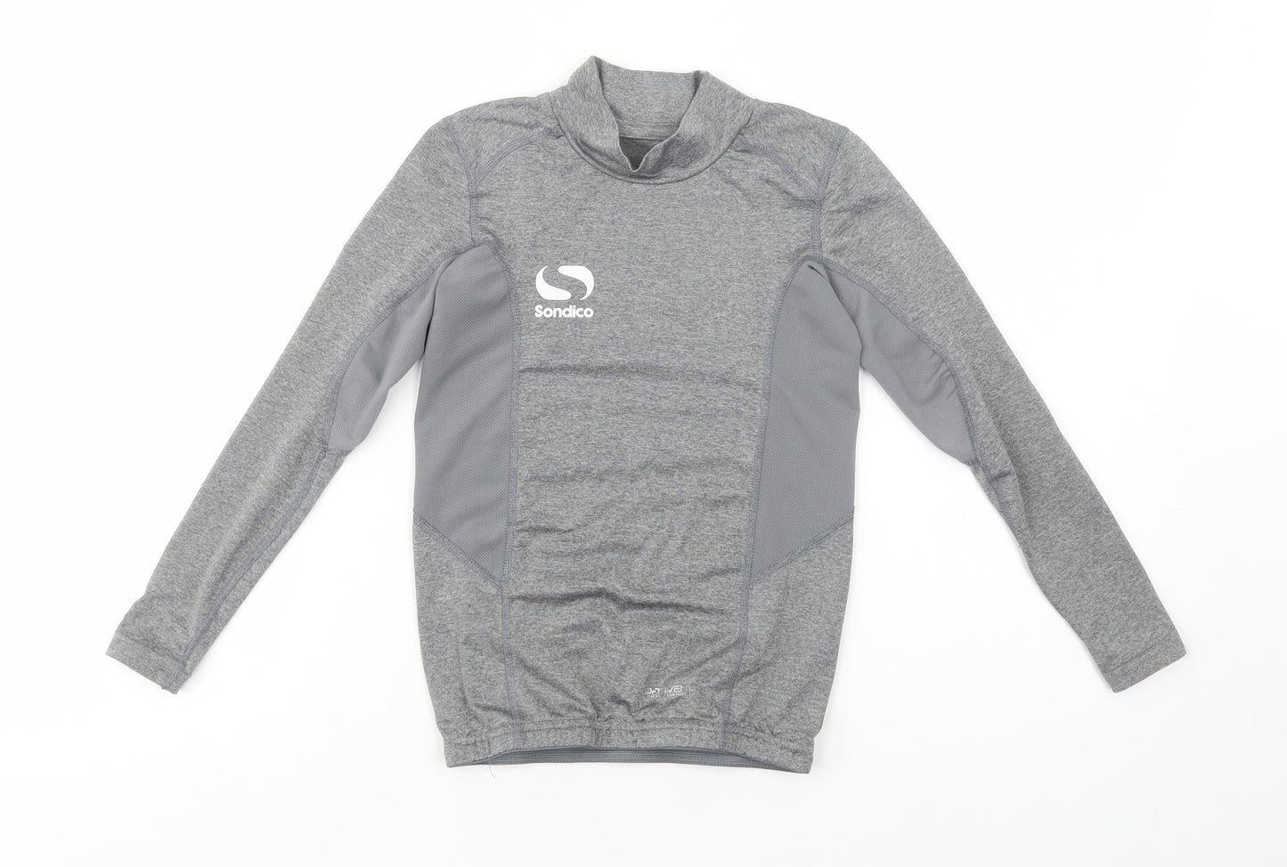 Sondico Girls Grey  Polyester Pullover T-Shirt Size 7-8 Years Mock Neck Pullover