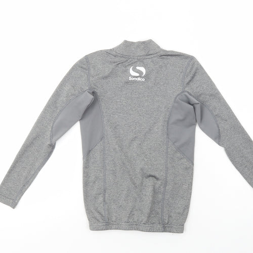 Sondico Girls Grey  Polyester Pullover T-Shirt Size 7-8 Years Mock Neck Pullover