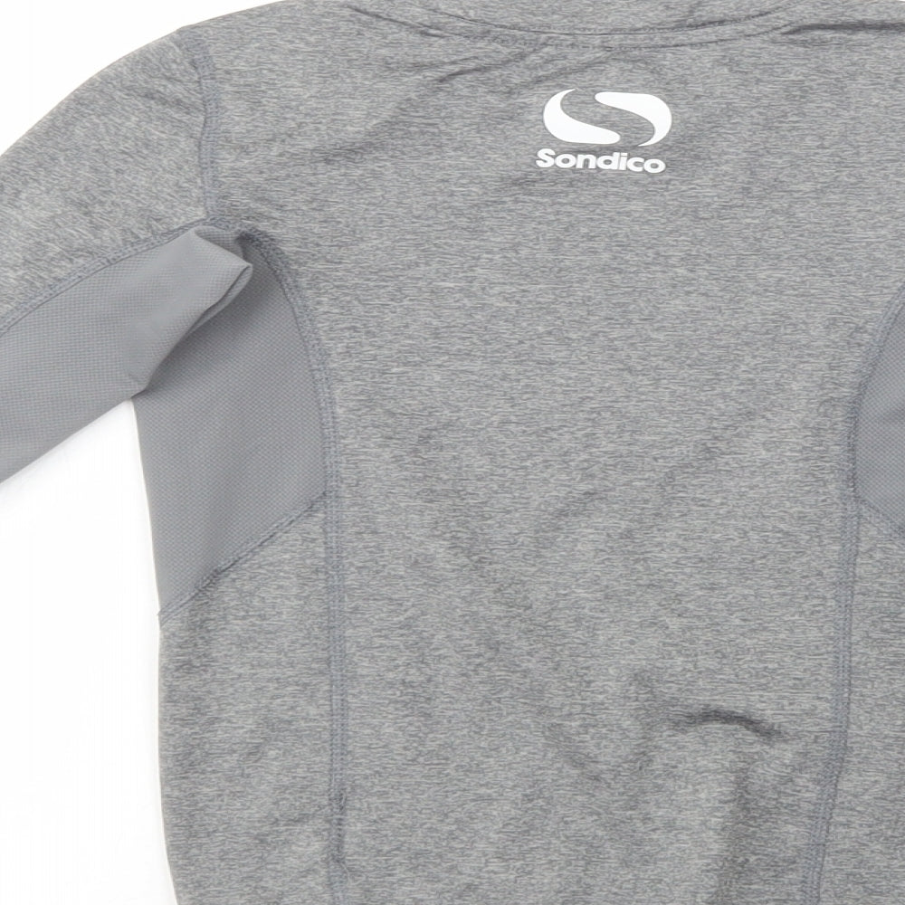 Sondico Girls Grey  Polyester Pullover T-Shirt Size 7-8 Years Mock Neck Pullover