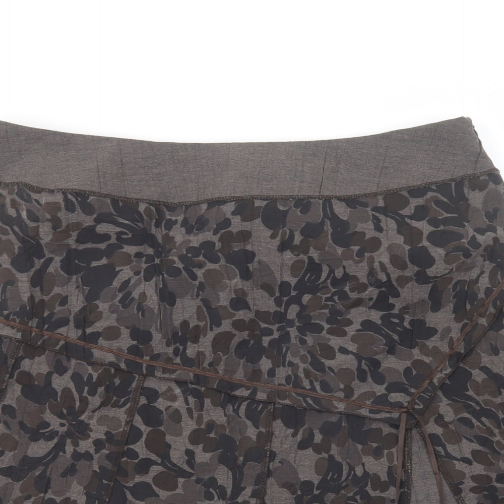 Xanaka Womens Grey Animal Print Polyester Mini Skirt Size 10   Zip