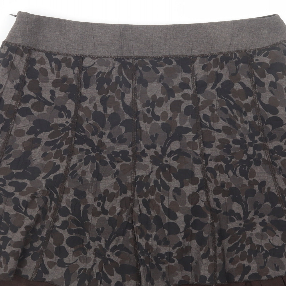Xanaka Womens Grey Animal Print Polyester Mini Skirt Size 10   Zip