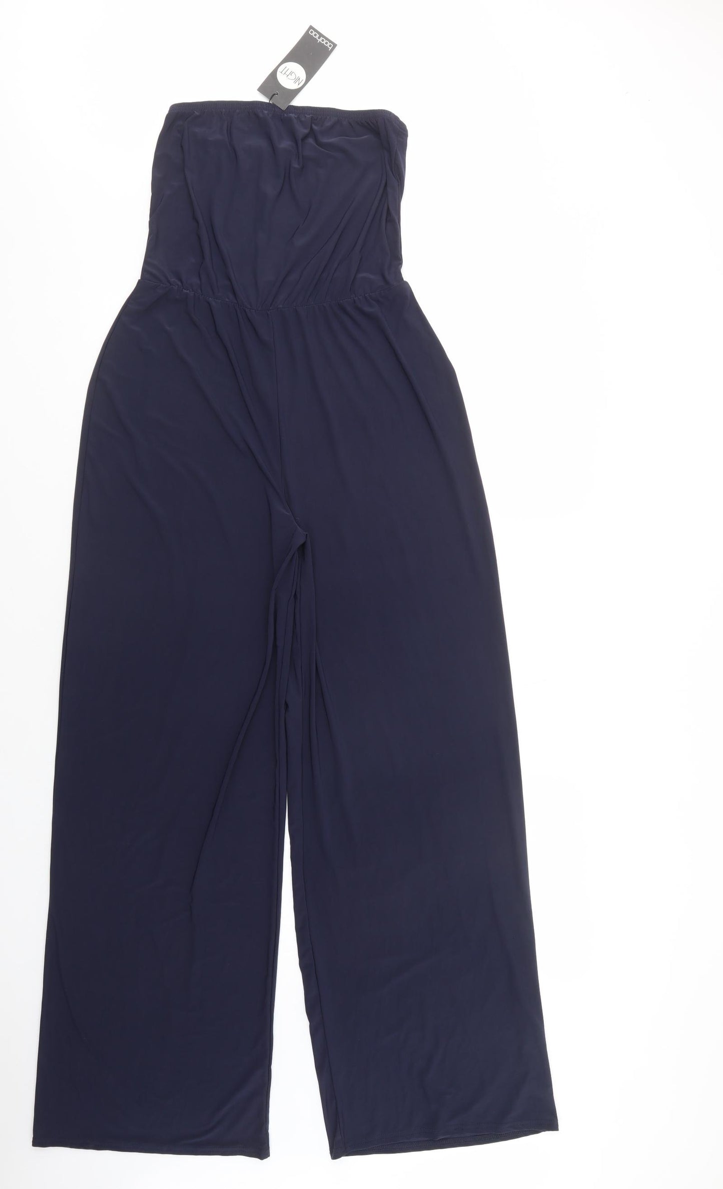 Boohoo Womens Blue  Polyester Jumpsuit One-Piece Size 12 L30 in Pullover