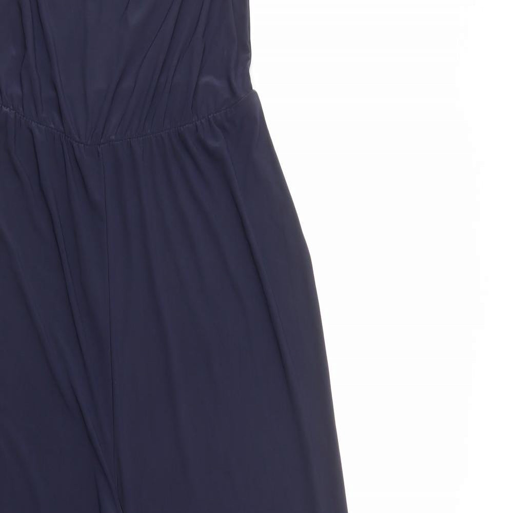 Boohoo Womens Blue  Polyester Jumpsuit One-Piece Size 12 L30 in Pullover