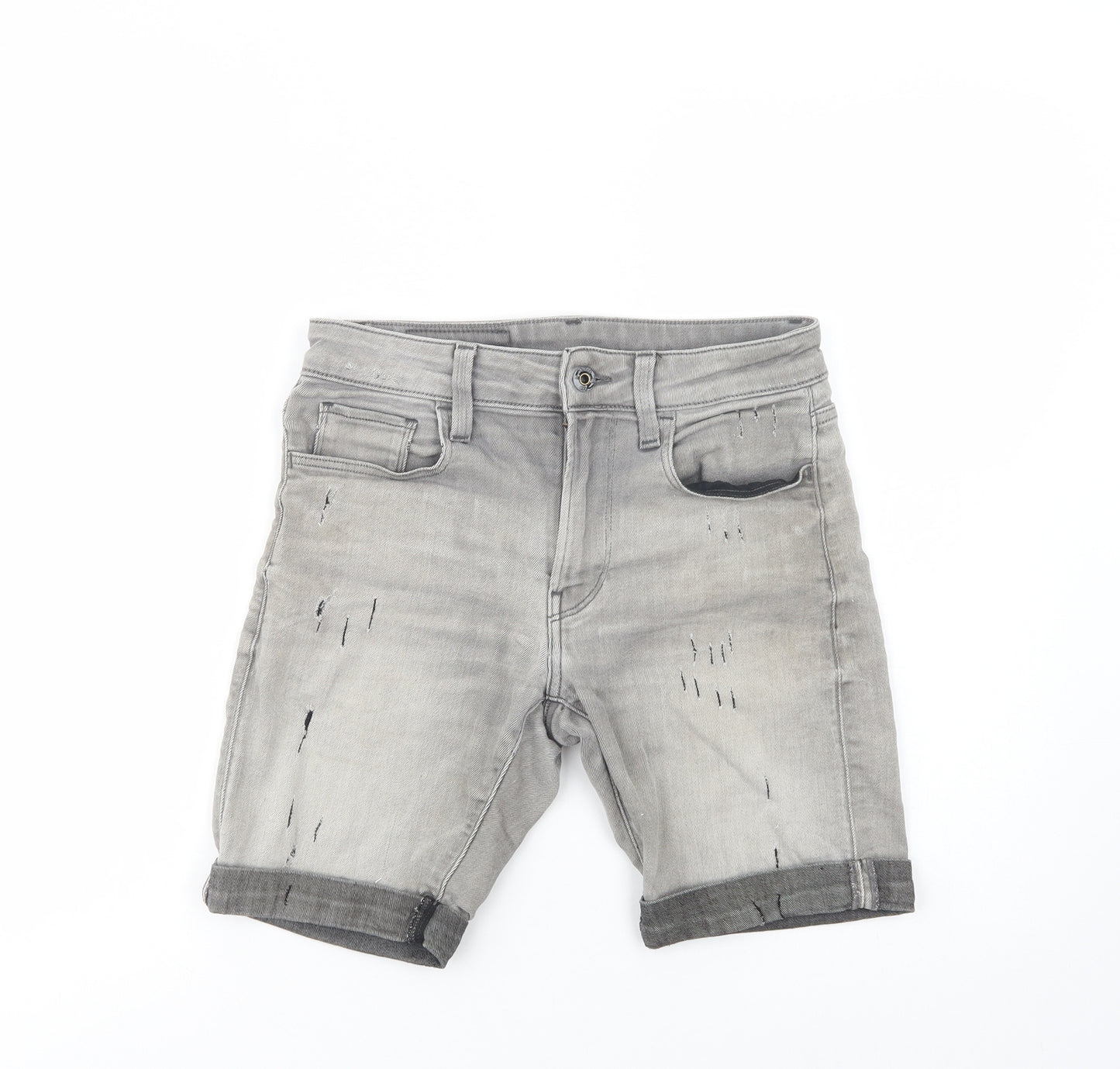 G-Star Raw Mens Grey  Cotton Chino Shorts Size 30 in L8 in Regular Button