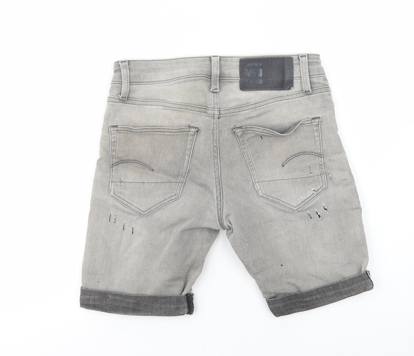 G-Star Raw Mens Grey  Cotton Chino Shorts Size 30 in L8 in Regular Button
