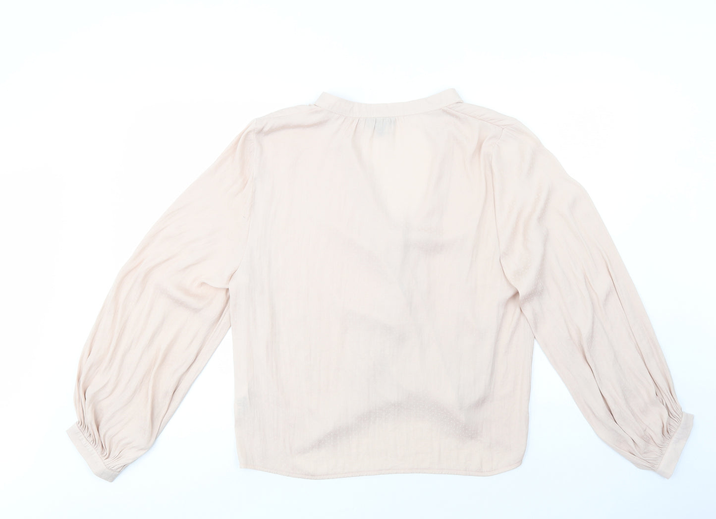 Topshop Womens Pink  Polyester Basic Blouse Size 14 V-Neck