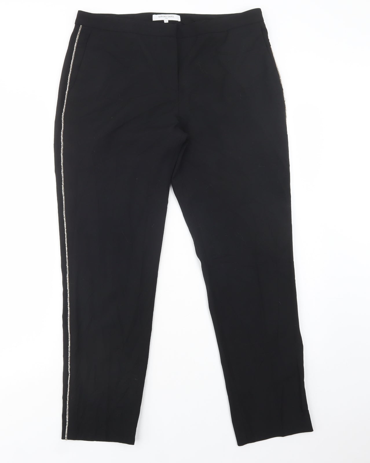 Gerard Darel Womens Black  Wool Dress Pants Trousers Size 14 L29 in Regular Button