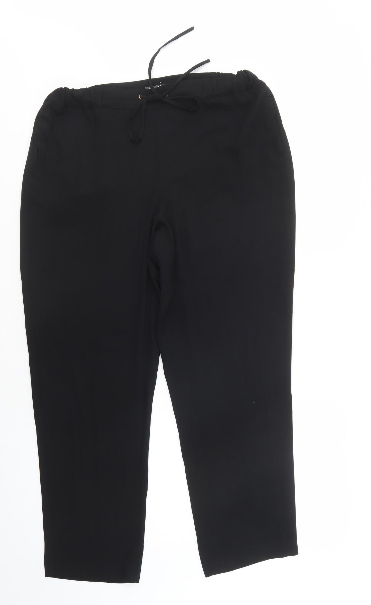 Minuet Petite Womens Black  Polyester Dress Pants Trousers Size 12 L27 in Regular Drawstring