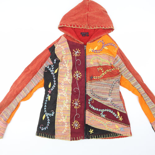 Joe Browns Womens Multicoloured Floral Cotton Full Zip Hoodie Size 14  Zip