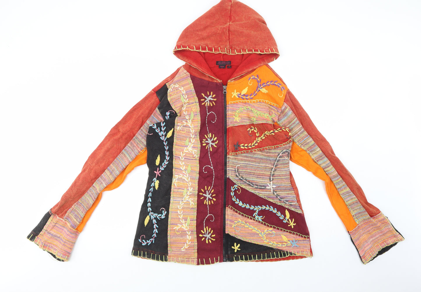 Joe Browns Womens Multicoloured Floral Cotton Full Zip Hoodie Size 14  Zip