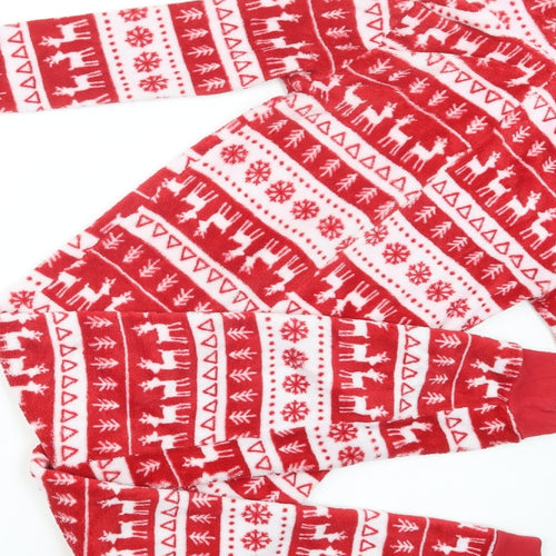 Peacocks Girls Red Fair Isle Polyester  Bodysuit Size 8-9 Years  Zip - Onesie