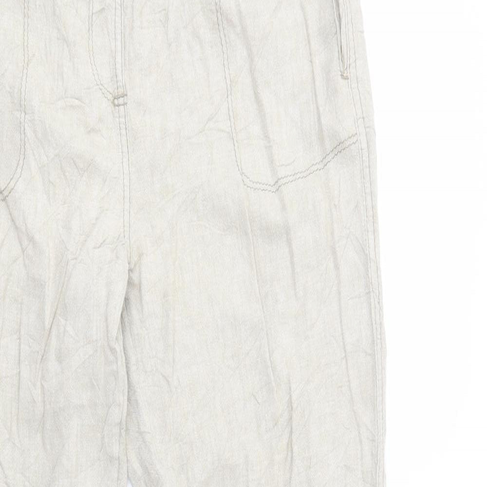 George Womens Beige  Linen Trousers  Size 14 L30 in Regular Drawstring