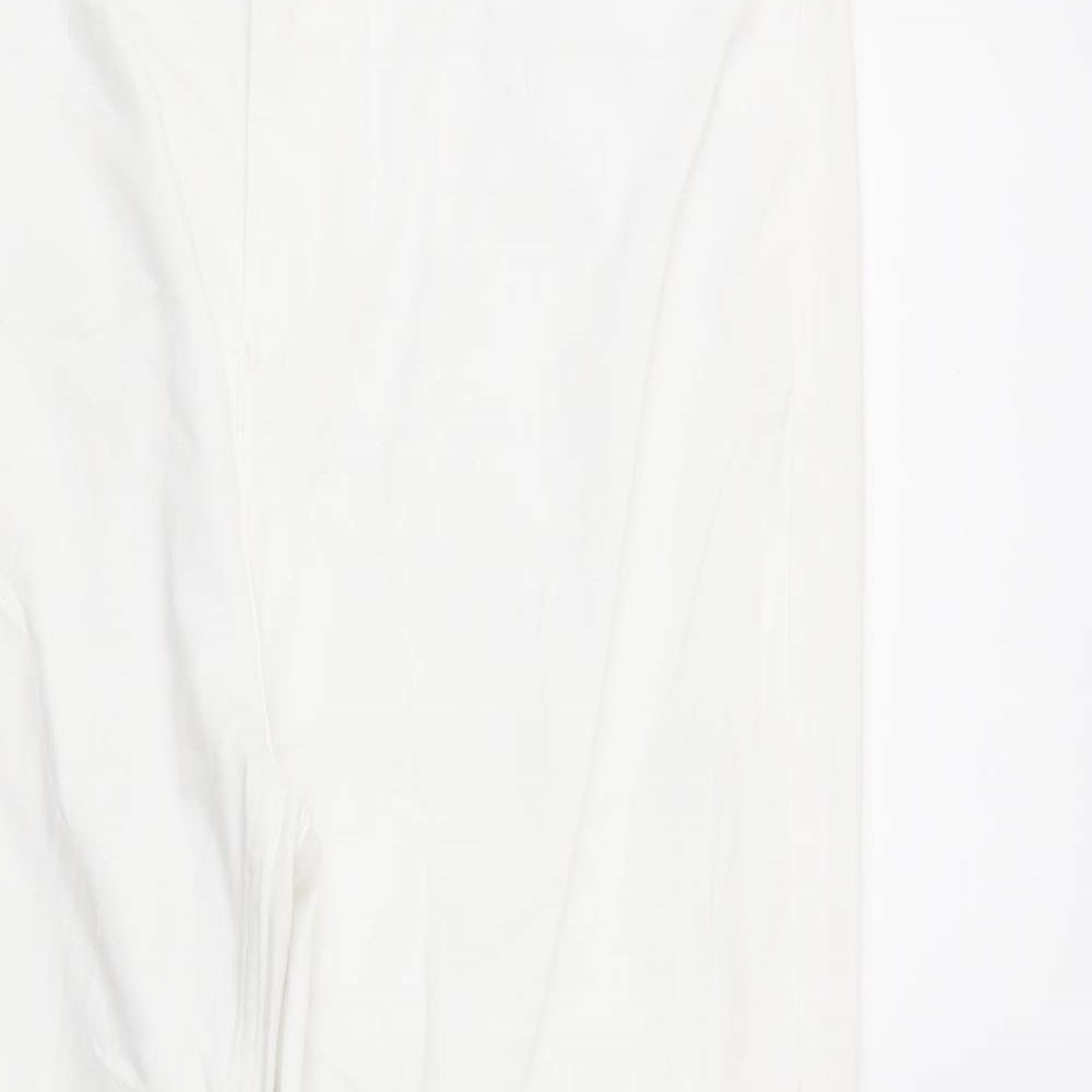 Per Una Womens White  Cotton Straight Jeans Size 16 L29 in Regular Button