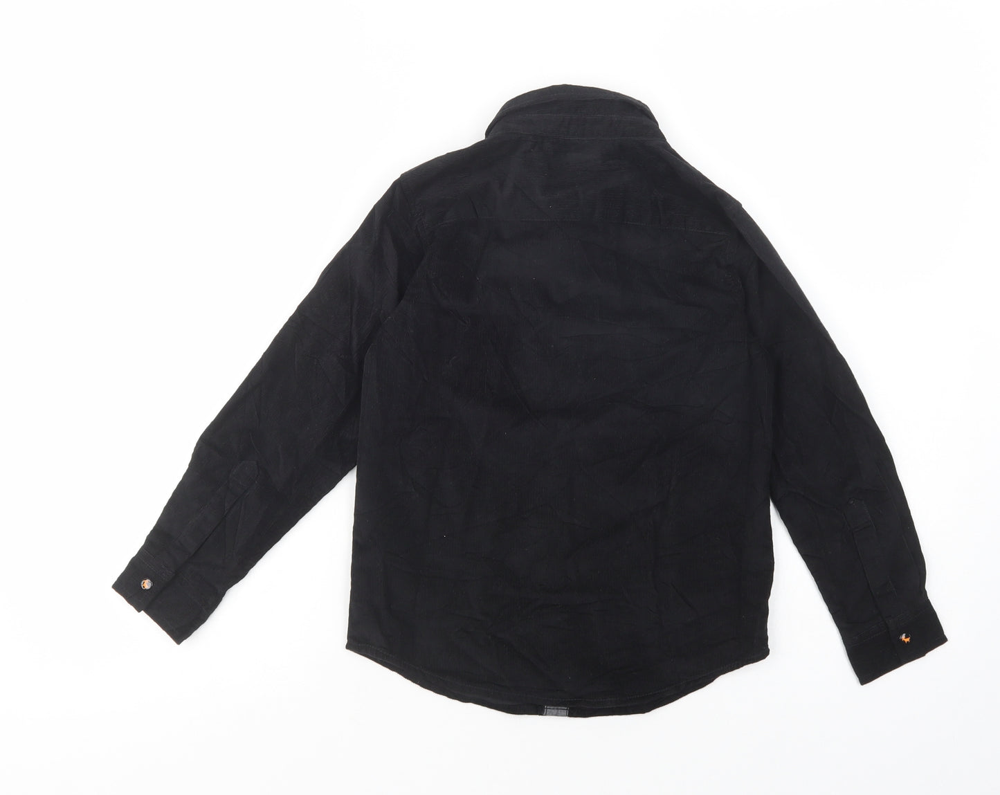 Kite&Cosmic Boys Black  Cotton Basic Button-Up Size 7-8 Years Collared Snap