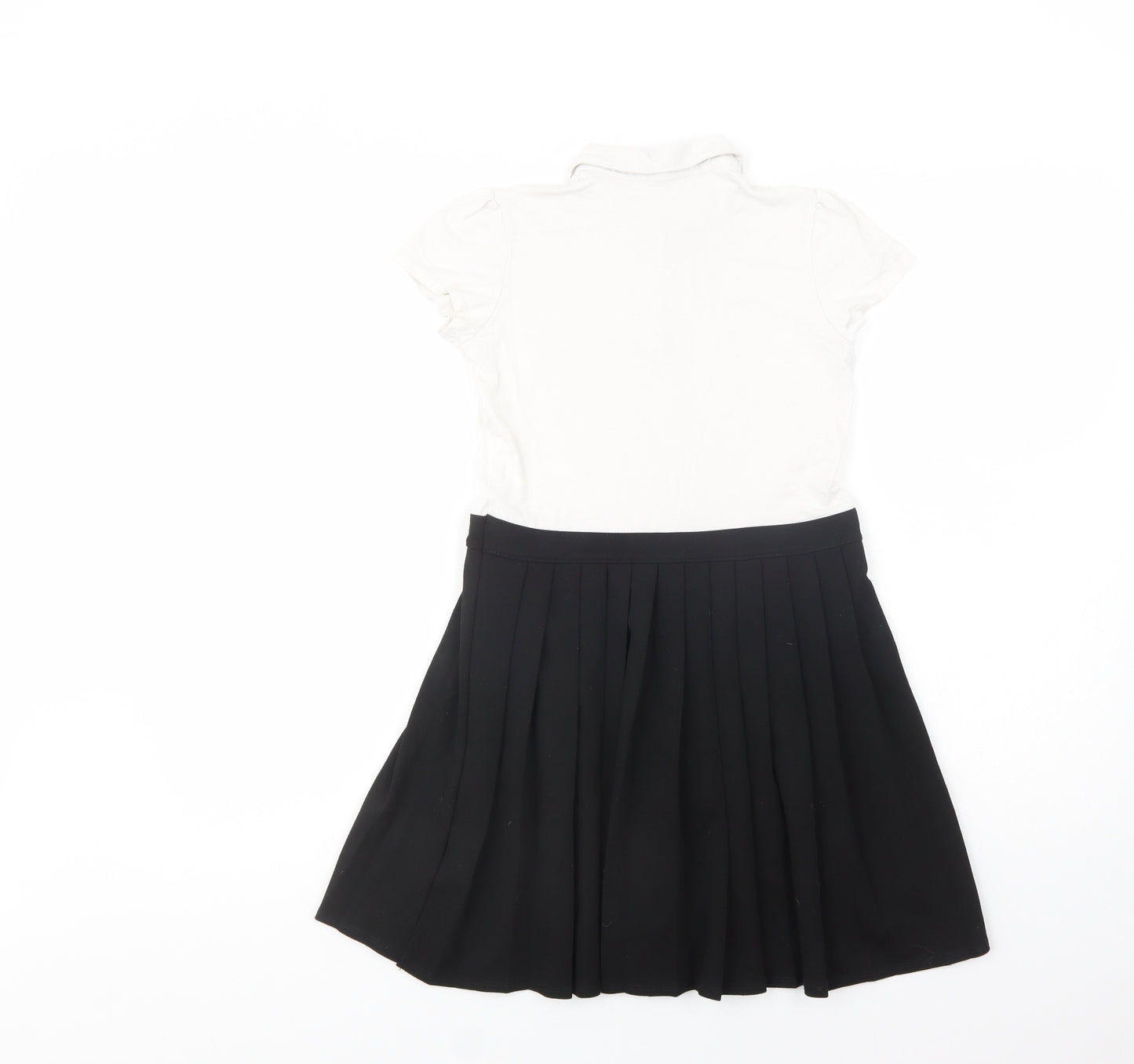 George Girls Black  Cotton Fit & Flare  Size 9-10 Years  Collared Button - School Wear