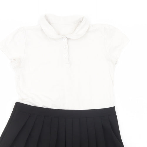 George Girls Black  Cotton Fit & Flare  Size 9-10 Years  Collared Button - School Wear