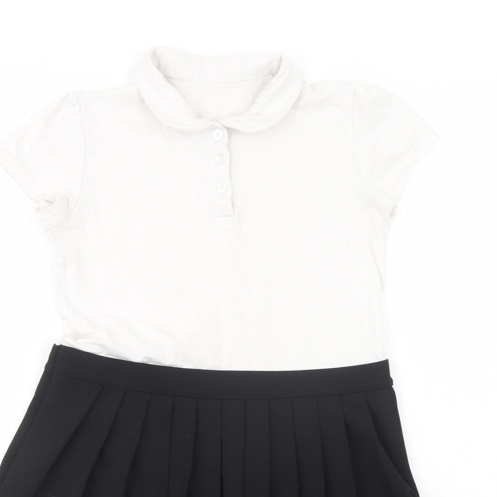 George Girls Black  Cotton Fit & Flare  Size 9-10 Years  Collared Button - School Wear