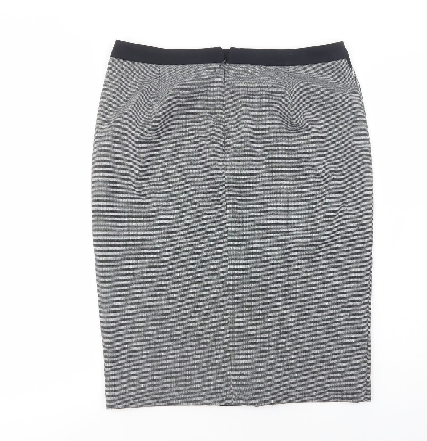 Marks and Spencer Womens Grey  Polyester Straight & Pencil Skirt Size 12   Zip