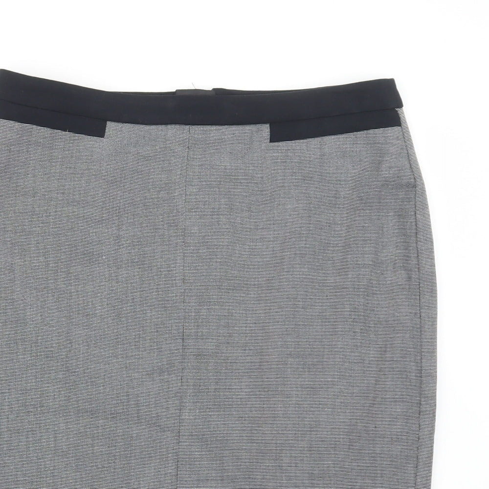 Marks and Spencer Womens Grey  Polyester Straight & Pencil Skirt Size 12   Zip