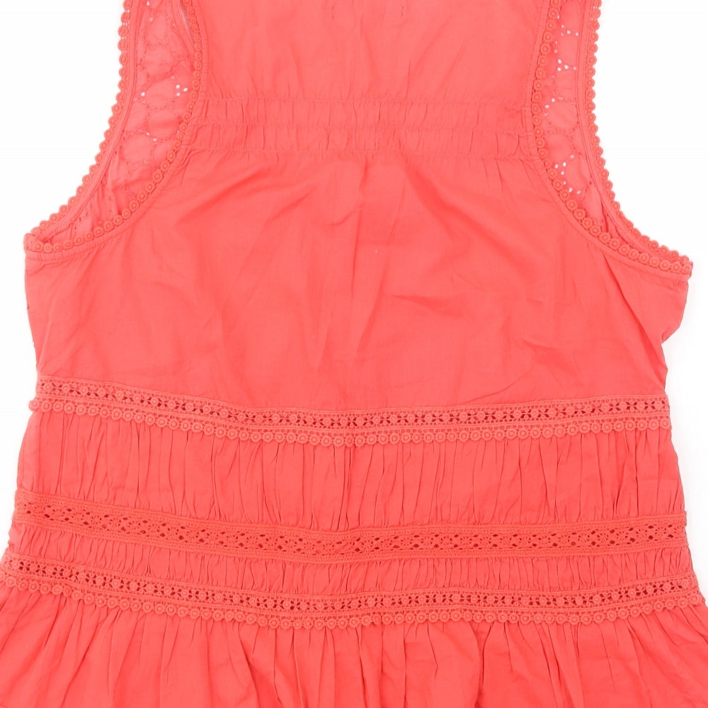 George Womens Pink  Cotton Basic Blouse Size 14 V-Neck