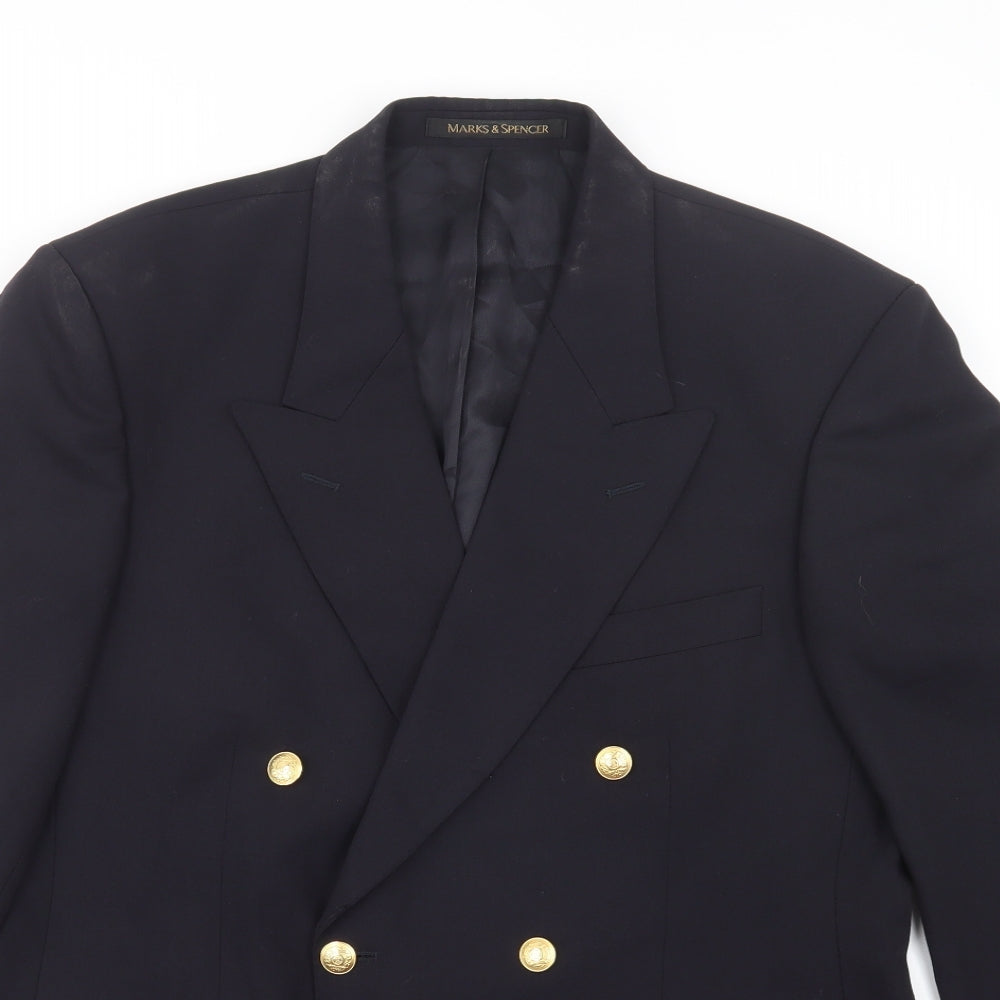 Marks and Spencer Mens Black   Jacket Blazer Size 40  Button