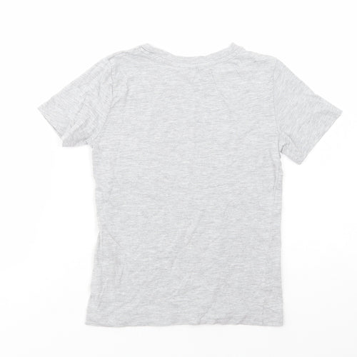H&M Boys Grey  Cotton Basic T-Shirt Size 7-8 Years Crew Neck Pullover - Surf Los Angeles