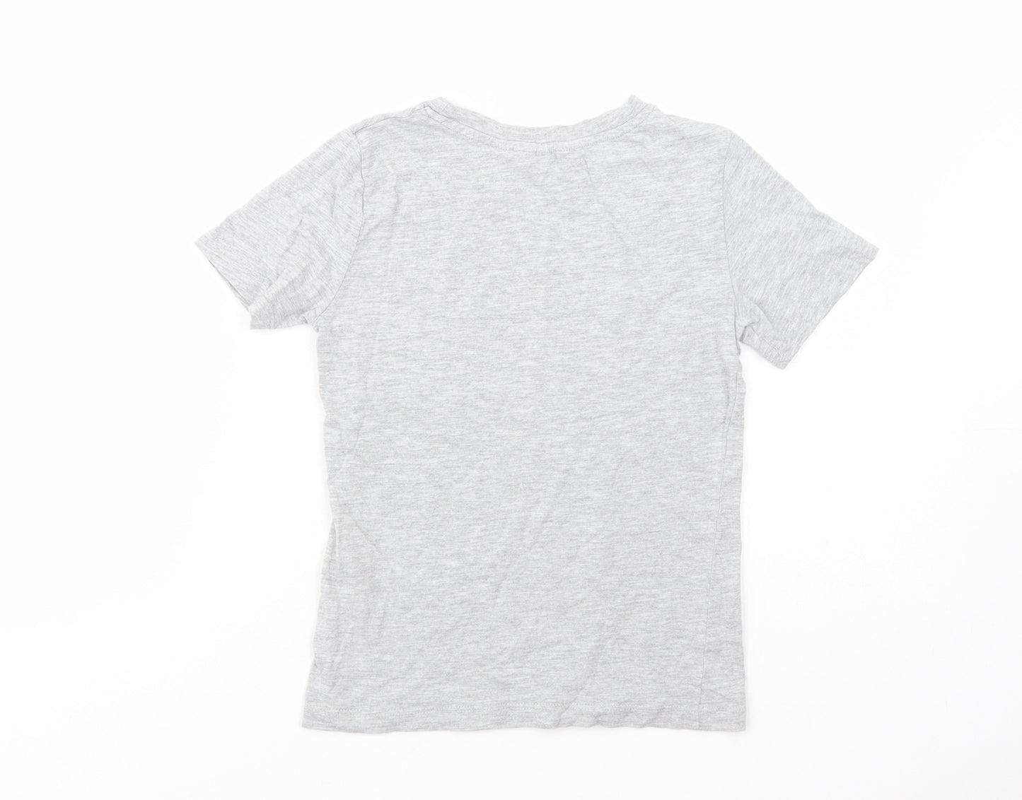 H&M Boys Grey  Cotton Basic T-Shirt Size 7-8 Years Crew Neck Pullover - Surf Los Angeles