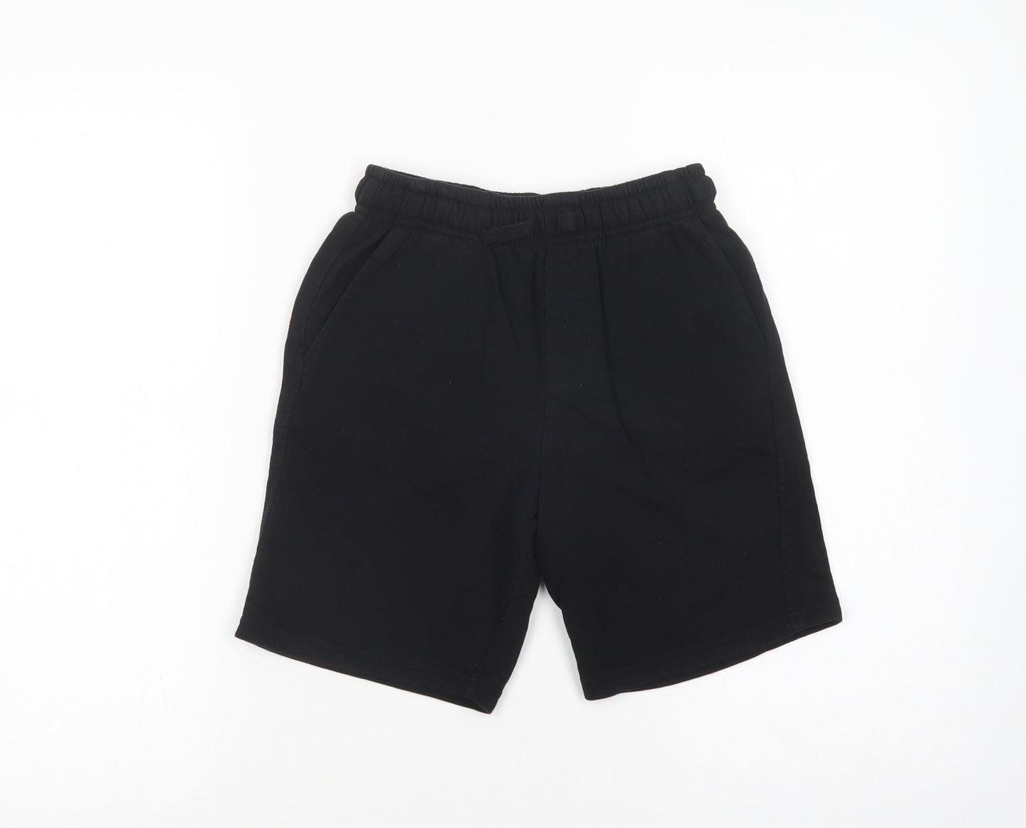 George Boys Black  Cotton Sweat Shorts Size 9-10 Years  Regular Drawstring
