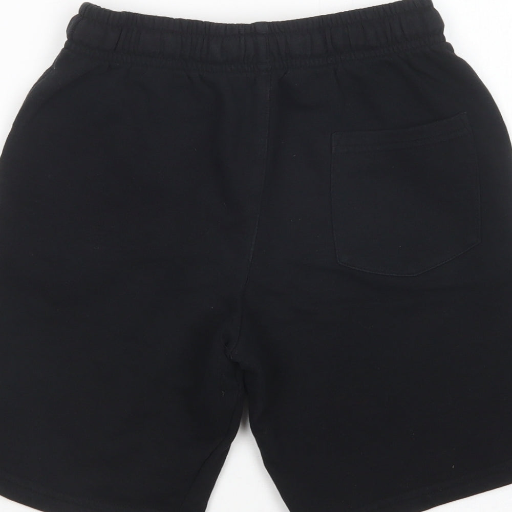George Boys Black  Cotton Sweat Shorts Size 9-10 Years  Regular Drawstring